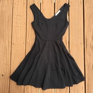 Black peplum mini dress